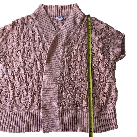 St. Johns Bay Women’s Short Sleeve Open Knit Cardigan Peach Size 1X - Picture 6 of 11